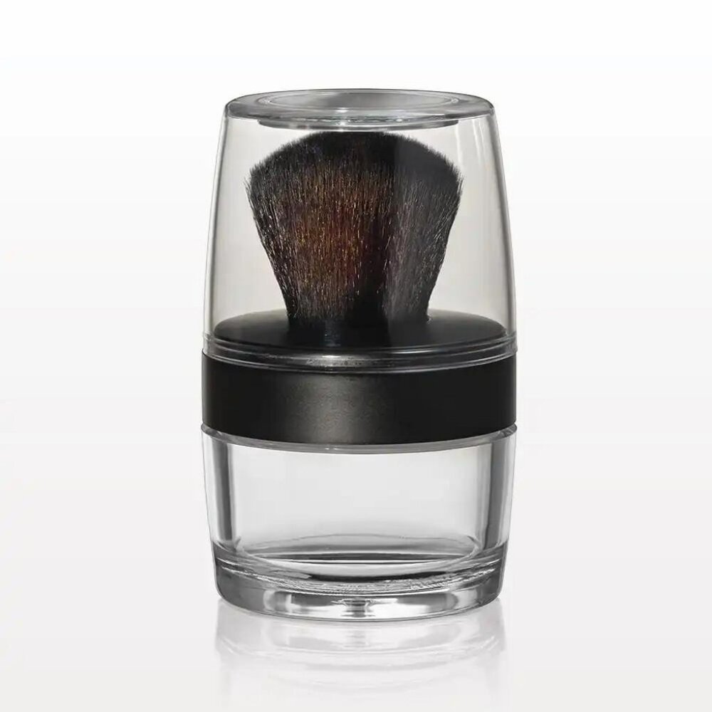 Portable Kabuki Applicator Jar for Powder  Refill with Sifter & Mirrored Cap